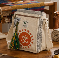 Handmade Hemp Crossbody Bag with Om Symbol, Natural Messenger Bag Unisex Messenger Bag price