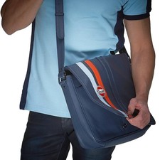Grandprix Originals Gulf Leather Silverstone Bag Navy Blue Unisex Messenger Bag price