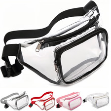 USB Clear Tote Bag  Zipper PVC Stadium Approved Shoulder Handbag Purse Chest Unisex Messenger Bag price