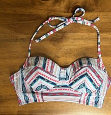 Vibrant Lucky Brand swimwear top with a multi-colored geometric Size Small Modest Swimwear price