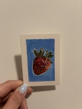 ACEO Original Gouache Paint “Fragola”- By OcchiBlu Gouache Paint price