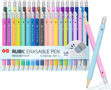 RUBIC Erasable Gel Pens Set, 36 Assorted Pastel Colors, 0.6Mm Medium Point, Retr Erasable Pen price