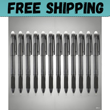 Black Erasable Gel Pens, 0.7Mm Fine Point, 12Pk W/ Eraser, Smooth Writing Erasable Pen price