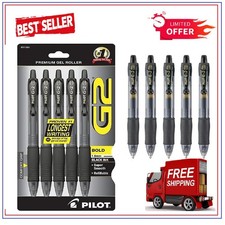 Pilot G2 Premium Gel Pens, Black Pens, Bold Point 1 mm, Pack of 5, Black Erasable Pen price
