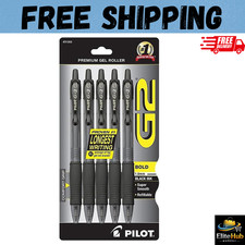 Pilot G2 Premium Gel Pens, Black Pens, Bold Point 1 mm, Pack of 5, Black Erasable Pen price