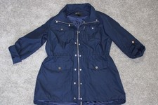 Style & Co Sport Raincoat Womens Large Blue Zipper Snap Close Women's Raincoat price