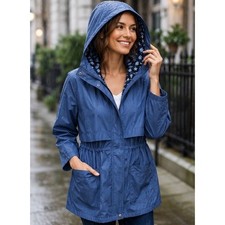 Misty Harbor Rain Jacket Women XL Blue Waterproof Hooded Packable Long old money Women's Raincoat price