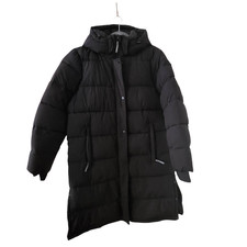 BCBGeneration Women's Hooded Water-Resistant Maxi Puffer Coat in Black Pre-Owned Women's Raincoat price
