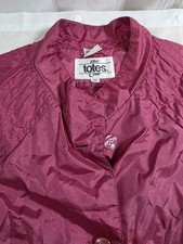 Totes Coat Women's Size 14P Burgundy 100% Nylon Lightweight Hooded Raincoat Women's Raincoat price