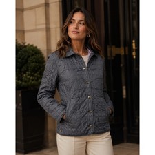Coach Gray Signature Quilted Jacket Pink Lining Women XS Women's Raincoat price