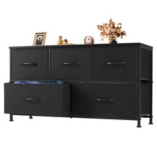 5 Fabric Drawer Storage Dresser Drawer Wood Top Storage Organizer Chest TV Stand Baby Room Dresser price