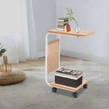 C-Shaped Side Table Sofa Bed Side Table With 4 Wheels Coffee Table Laptop Stand Sofa Side Table price