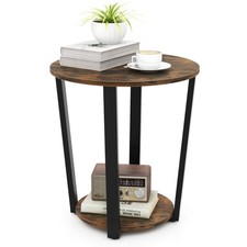 Industrial End Table Sofa Side Table Nightstand with Storage Shelf & Metal Frame Sofa Side Table price