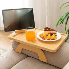 Bamboo Sofa Arm Tray Table Clip On Side Table Couch Armrest Phone Tablet Holder Sofa Side Table price