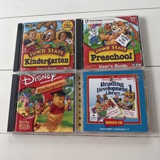Jumpstart Educational computer games vintage lot of 4 preschool/kindergarten Preschool Education Software price