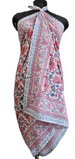 Sanganeri 100% Cotton Floral Hand Block Printed Sarong Pareo Beach Wrap up Pareо price
