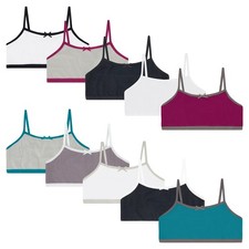 Buyless Fashion Girls Bra Cotton Cropped Cami Spaghetti Strap Brallete (10 Pack) Girls' Undershirt price