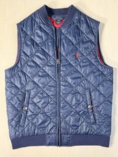 Polo Ralph Lauren Boys Diamond Quilted Vest Navy Blue Red Pony Size Medium 10-12 Boys' Vest price