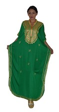 Moroccan Caftan Women kaftan Abaya Beach Cover Summer Long Dress Cotton Green Abaya price