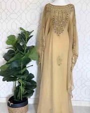 Beige New Moroccan Dubai Kaftans Farasha Abaya Dress Long Gown Stylish Wear Abaya price
