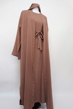 3 Piece Set Marble Open Kimono Abaya & Slip Dress Muslim Maxi Dress Sandstone Abaya price
