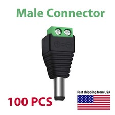 100 Fast Wire DC Connector Alarm System 5.5x2.1mm Male Audio System for CCTV LOT Security Systems Adapter price