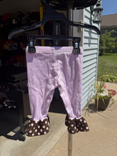 Baby Leggings Cotton Pull-On Elastic Waist Bow Cuffs Polka Dot 3-6M Baby Leggings price