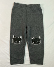 Girls Gray Fleece Cat Graphic Leggings 6X Pull-On Elastic Waist Polyester Cotton Baby Leggings price