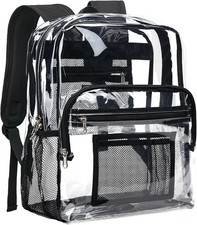 LARGE HEAVYDUTY CLEAR BACKPACK Transparent See Tru PVC School Bookbag - Stadium School Bag price