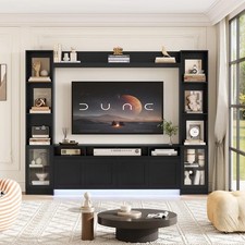 Modern Black Wall Unit 65" TV Stand Media Center Display Storage Cabinet Shelves TV Unit / Stand price