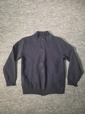 Kiwi Knit Collection Boys Cardigan Sweater Sz 12 Navy Blue Full Zip Mock Neck Boys' Cardigans price