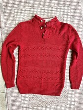 Cat & Jack Cardigan Red Pullover Knit 3 Button Down Collar Long Sleeve Boys L 12 Boys' Cardigans price