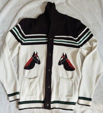 Janie and Jack size 12 Cotton Knit Cardigan Sweater Striped Horse Boys' Cardigans price