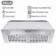 30" Built-In Range Hood 800CFM Kitchen Insert Stove Vent 3-Speed Fan w/LEDs New Built-in Range Hoods price