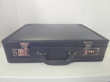 Business Class Black Hard Side Briefcase 17"×12"×4" Faux Leather Work, Play Prop Briefcase price
