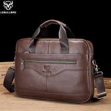 Vintage Genuine Leather Computer Briefcase Men Daily Office Laptop Messenger Bag Briefcase price