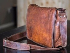 Handmade Men's Genuine Leather Vintage Laptop Messenger  Briefcase Bag Satchel Briefcase price