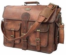 Handmade Men's Genuine Leather Vintage Laptop Messenger Briefcase Bag Satchel Briefcase price