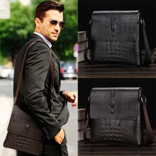 Alligator Men's Leather Messenger Bags Briefcase Shoulder Bag Crossbody Handbag Briefcase price