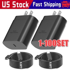 25w Type USB-C Fast Wall Charger+6FT Cable For Samsung Galaxy S20 S21 5G lot US Mobile Phone Charger price