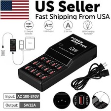 Multi 12 Port USB Charging Station Hub Desktop Wall Cell Phone Charger Organizer Mobile Phone Charger price