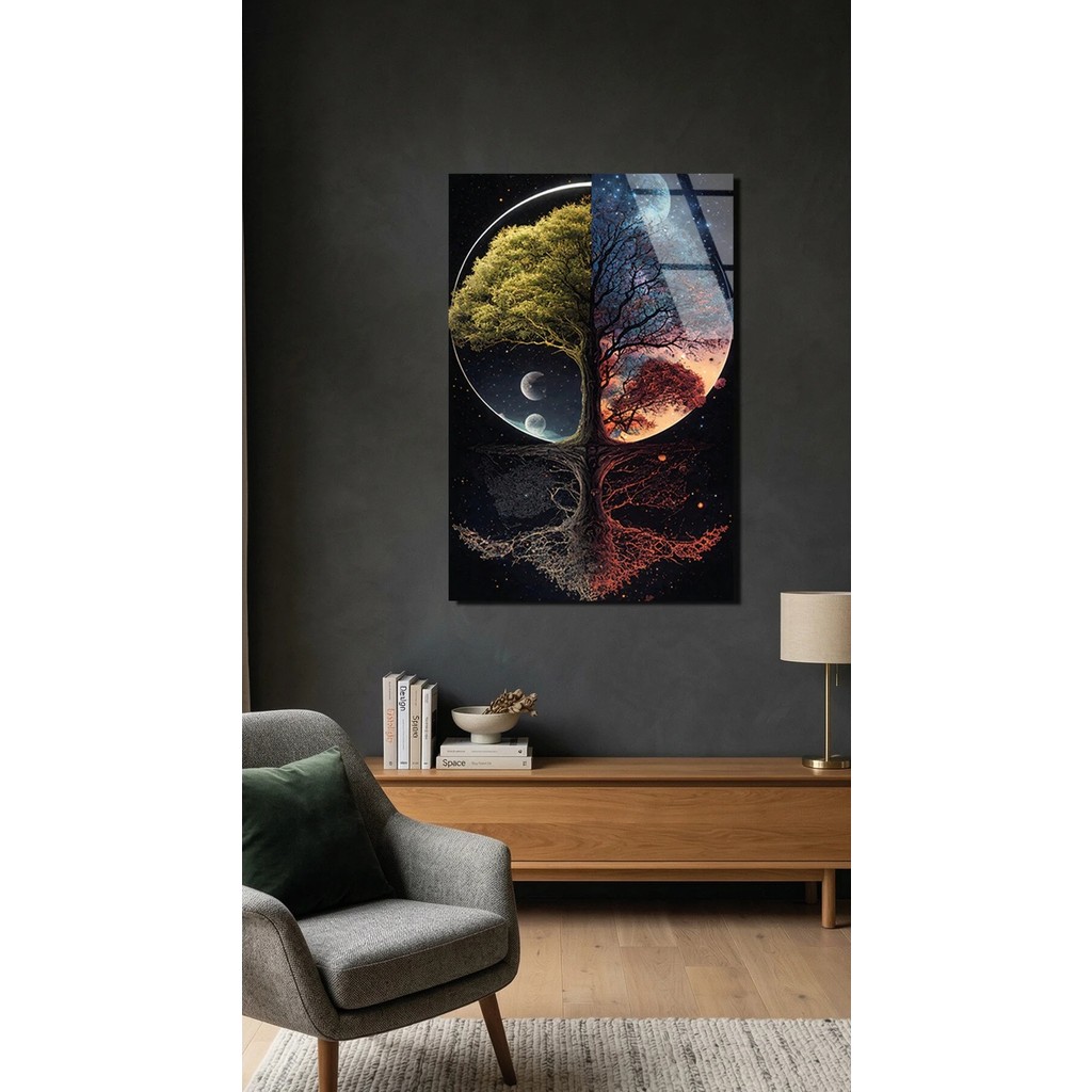 Ebedi Denge Cam Tablo, Uv Baskılı 4mm Kırılmaz Cam Tablo, Ev Ofis Dekorasyonu - 60 x 90 - Çok Renkli Kanvas Tablo Fiyatı