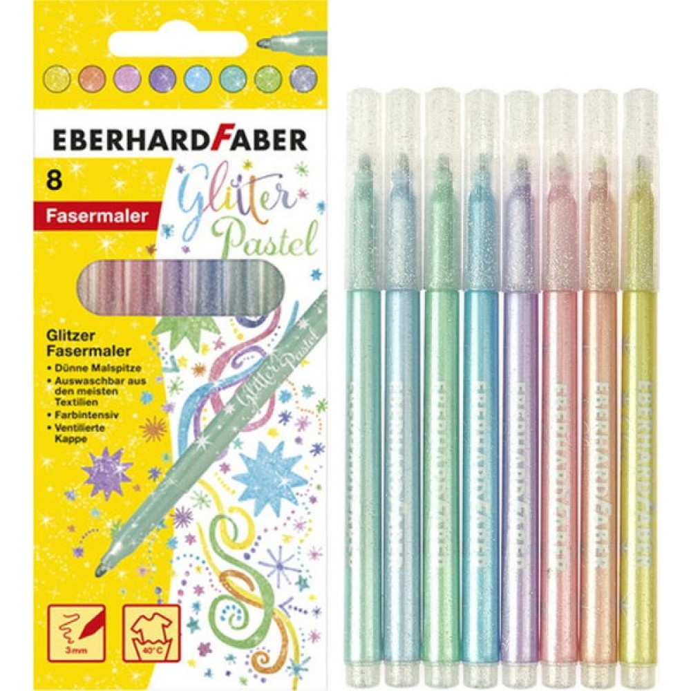 Eberhard Faber Glitter Pastel Simli Keçeli Boya Kalemi Seti 8 Renk Keçe Uçlu Kalem Fiyatı