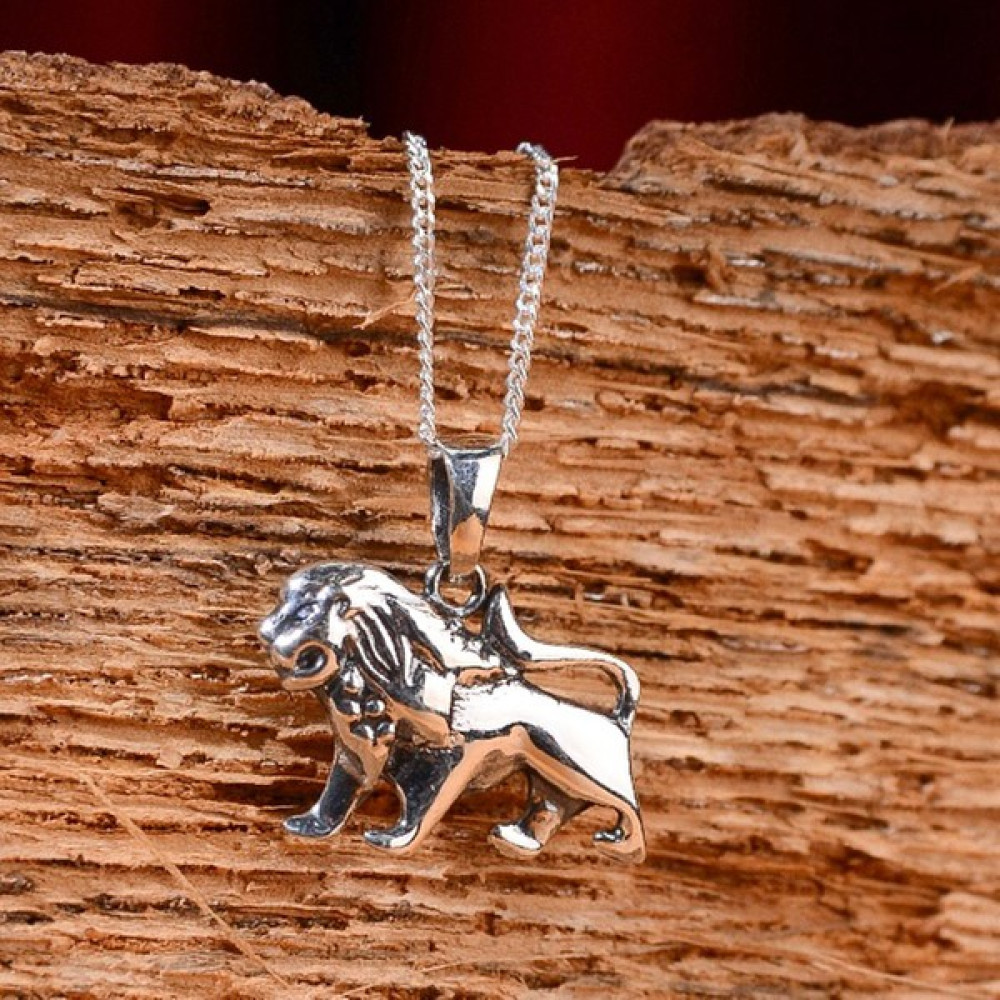 Ebrar Silver Gümüş Aslan Kolye 925 Ayar Gümüş Aslan Figürlü Unisex Kolye - 60 cm Gümüş Kolye Fiyatı