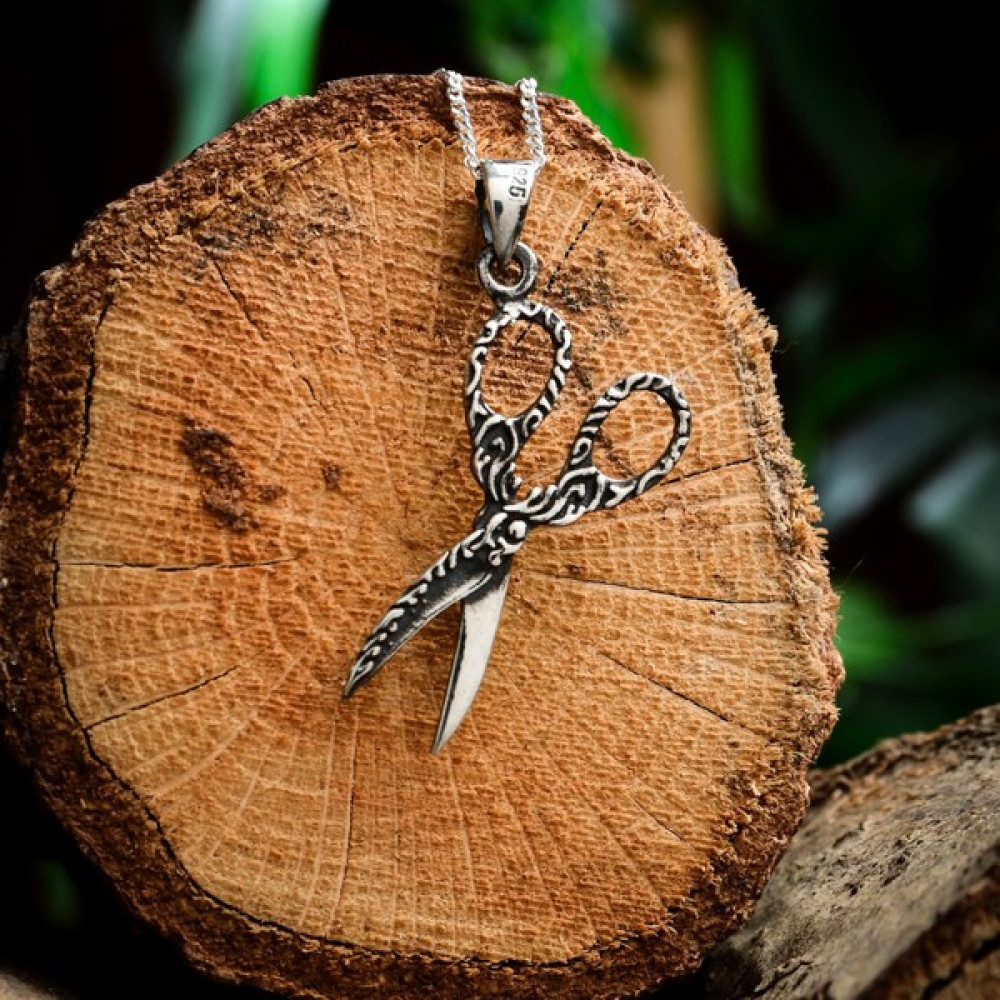 Ebrar Silver Gümüş Makas Kolye 925 Ayar Gümüş Makas Figürlü Unisex Kolye Çift Taraflı Makas Kolye - 70 cm Gümüş Kolye Fiyatı