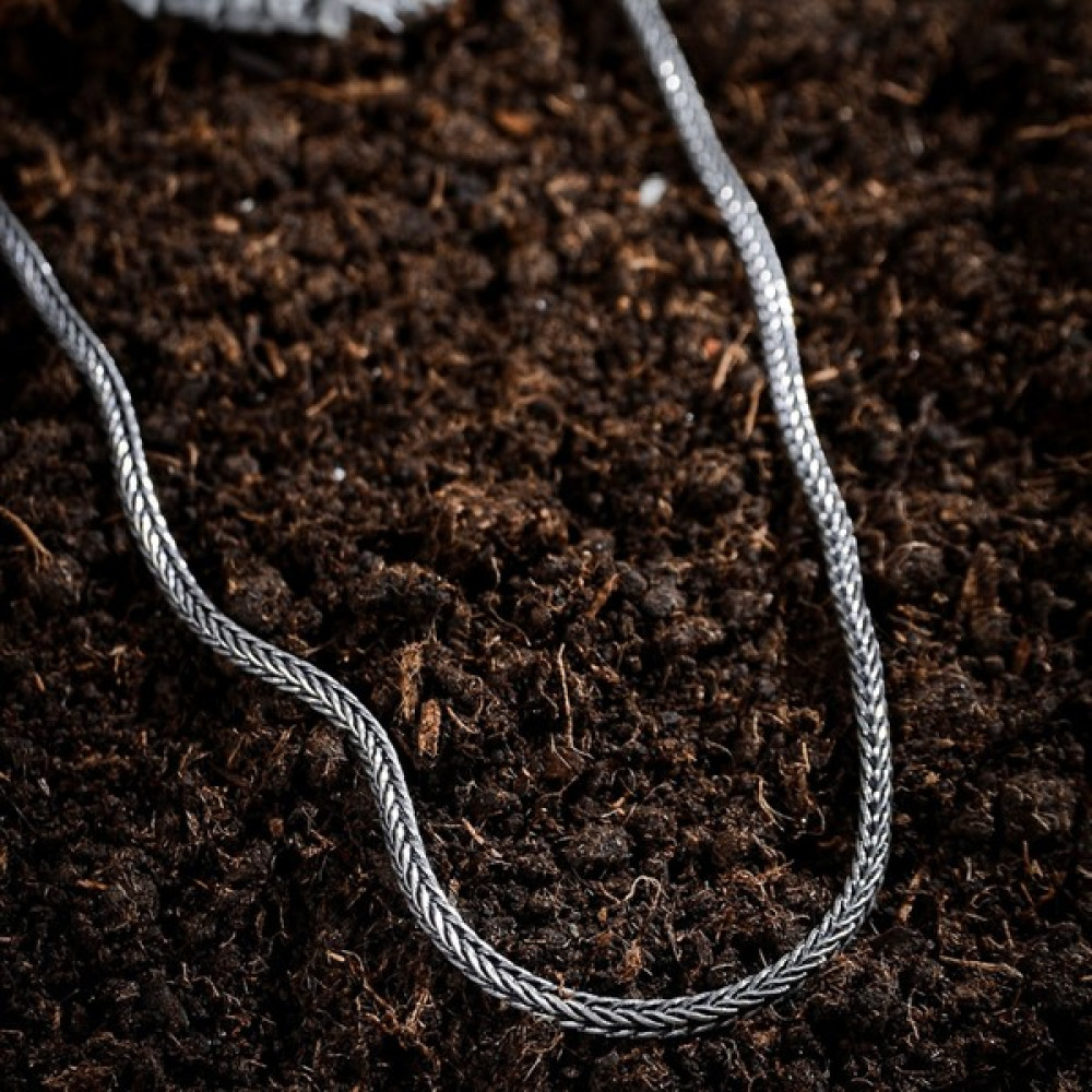 Ebrar Silver Gümüş Tilki Kuyruğu Kolye 925 Ayar Gümüş 2,5 mm Kalınlığında Tilki Kuyruğu Model Erkek Kolye - 60 cm Kolyeler Fiyatı