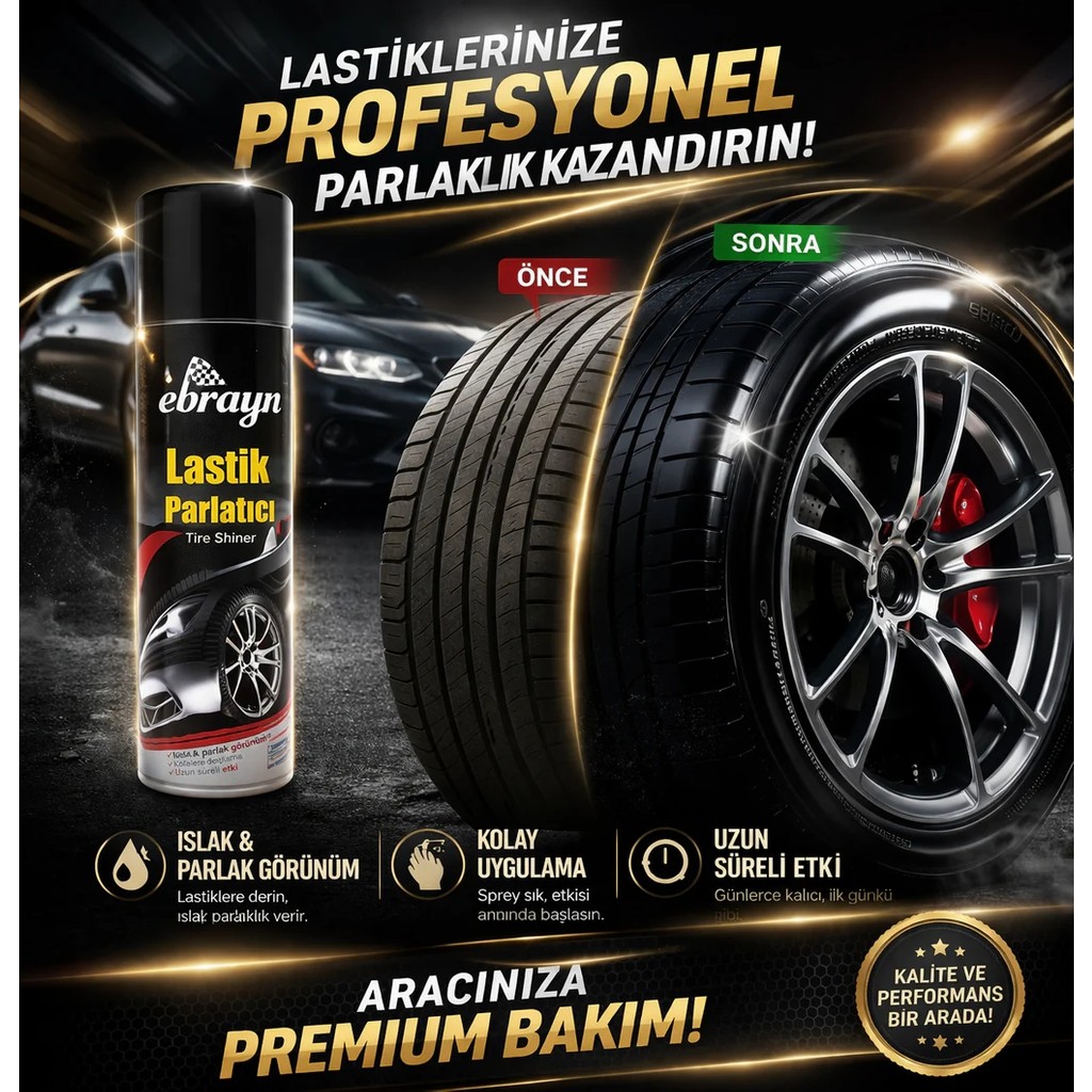 Ebrayn 500 ml Lastik Parlatıcı Aerosol Premium Kalite ile Uzun Süreli Etki ve Kolay Uygulama Bulaşık Yıkama Fiyatı