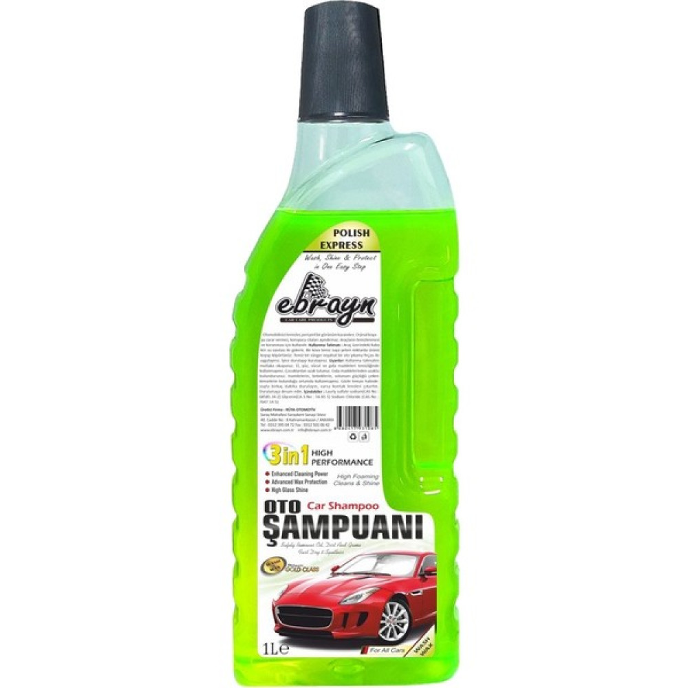 Ebrayn Oto Yıkama Seti 5 Adet 1 Litre Oto Şampuanı + 2 Adet Sünger + 1 Adet 40X40 cm Microfiber Bez Oto Boyaları Fiyatı