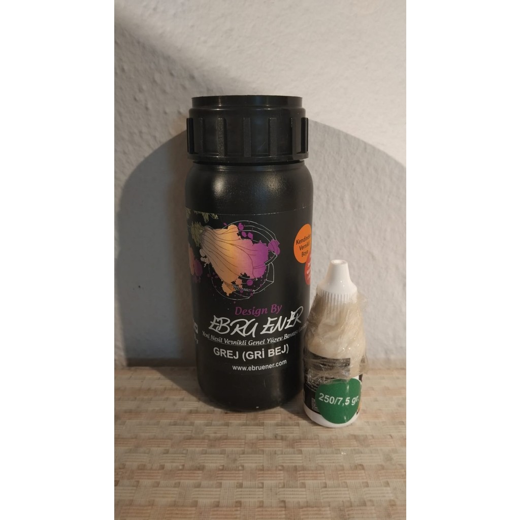 Ebru Ener Anka Vernikli Genel Yüzey Boyası Grej (Gri Bej) 250 Gr. ve Katkı Maddesi 7,5 Gr. Diğer Fiyatı
