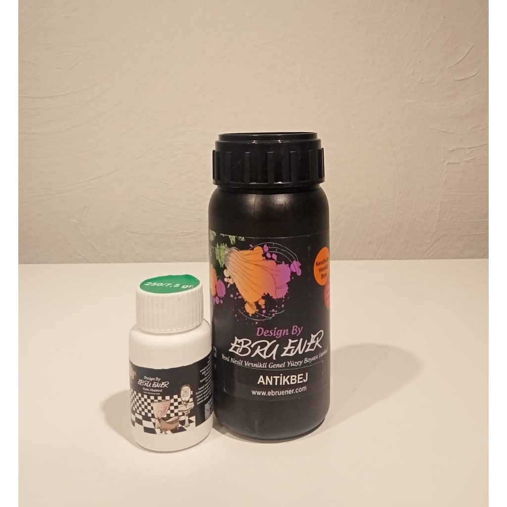 Ebru Ener Anka Yeni Nesil Vernikli Genel Yüzey Boyası 250 Gr. ve Katkı Maddesi 7,5 Gr. - Antik Bej Diğer Fiyatı